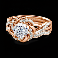 Fine Jewelry GRA Certified Vintage Fine Filigrane 925 Silver Women's Flower Bague de fiançailles avec Moissanite Pass Diamond Tester