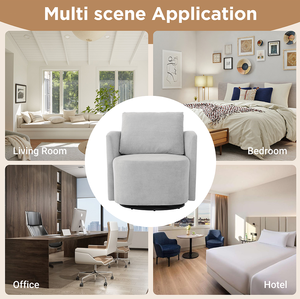 360 Swivel Chair 29.9" Accent Barrel Armchair Modern Upholstered Swivel <b>Sofa</b> Chair with Curved Design for Living Room Bedroom - Product Image 6