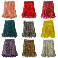 Franges de perles colorées faites à la main, haute couture, glands, perles pendantes, accessoire en dentelle pour robe de danse