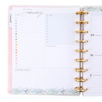 A5 personnalisable taille 5 1/2 8 1/2 7x10 disque lié 18 mois mensuel/hebdomadaire/planificateur quotidien PU calendrier imprimable Pages onglets cadeau