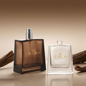 Baide Popular 50ml 100mL botella de Perfume de vidrio botella de Parfum para hombres botella de Perfume cuadrada de 30ml marrón transparente vacía con tapa dorada - Product Image 5