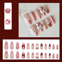 Faux ongles de salon, style français 3D, motifs de luxe pré-dessinés, couverture complète, capsules artificielles, fournisseur en gros, ongles à presser