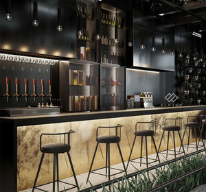 Custom Luxury Design C Shape White Marble Led Iluminado <span class=keywords><strong>Salon</strong></span> Night Club Hotel Furniture <span class=keywords><strong>Bar</strong></span> Counter - Product Image 5