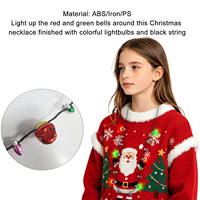 Collier LED de Noël avec clochettes, pendentif lumineux clignotant, jouet pour enfants et adultes, décoration de fête, vente en gros