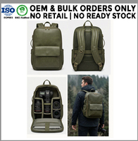 Sac à dos pour appareil photo en cuir microfibre OEM à marque privée pour photographes, compatible avec les appareils photo reflex numériques, les objectifs multiples et les ordinateurs portables, fabricant en gros
