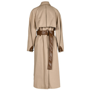 2024 temperamento Guangzhou <span class=keywords><strong>Trench</strong></span> lungo da <span class=keywords><strong>donna</strong></span> nuovo autunno con coulisse in vita opaca giacca irregolare - Product Image 4