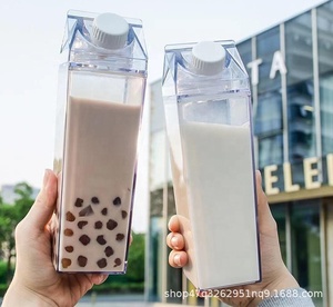 Wholesale Portable Reusable 17 oz 34 Plastic Square <b>Water</b> Bottle Milk Carton for Picnic - Product Image 6