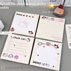New Ink Splash Animal <b>Sticky</b> <b>Notes</b> Ins Stylish Adhesive Tearable Memo Portable Message <b>Notes</b> DIY Journal Decor Stickers - Product Image 3