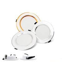 Plafonnier encastré fin à grille ronde blanche, éclairage LED pour plafond, 5w 7w 12w 20w