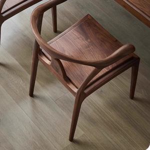 Nordic Solid Wood <b>Dining</b> <b>Chair</b> Black Walnut Minimalist Design Upholstered Seat <b>Dining</b> Room Furniture - Product Image 3
