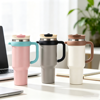 Gourde isotherme durable en acier inoxydable avec couvercle à ouverture rapide et poignée, idéale comme cadeau d'entreprise