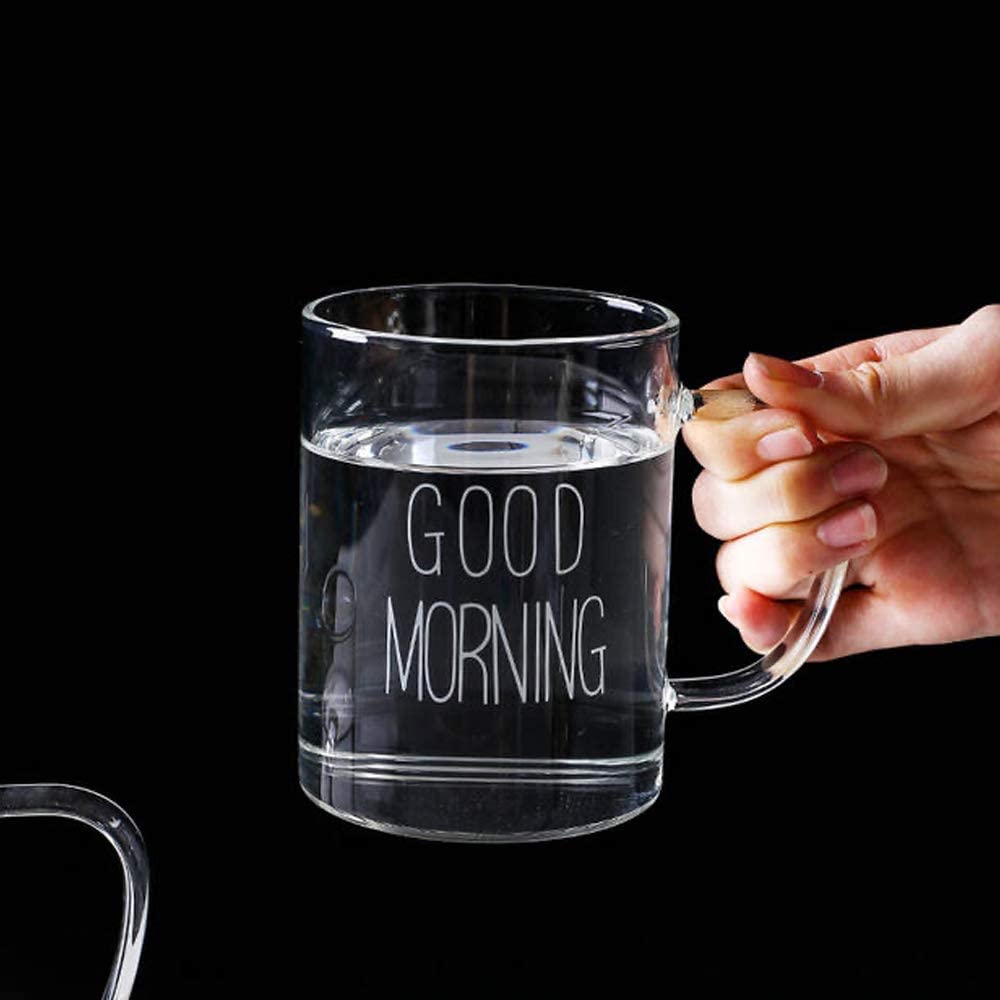 460 ML 15.5 OZ Good Morning Clear Glass Cup For Coffee/Beer/Milk/Tea/Water Irish Coffee Glasses