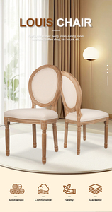 Chaise de salle à manger Louis à dossier rond en bois massif, idéale pour la location en gros, les événements, les hôtels et les banquets de mariage - Vente chaude - Product Image 6