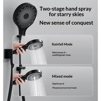 Ensemble de douche encastré tout cuivre à poignée unique avec affichage numérique intelligent thermostatique mural et jet de pluie