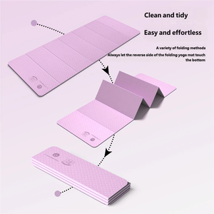 Tapis d'exercice antidérapant, absorbant les chocs, réduisant le bruit, épais et large, pour la remise en forme à domicile, tapis de yoga pliable - Product Image 1