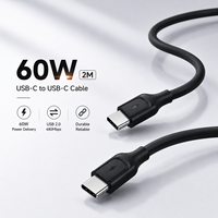 Câble USB-C vers USB-C 60W en gros, 2,0 m, charge rapide PD 3A, USB 2.0, câble de données tressé en nylon Type C pour ordinateur portable et téléphone, OEM ODM