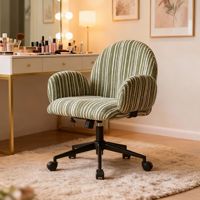 Chaise de coiffeuse pour chambre de fille, chaise ergonomique confortable, chaise de bureau avec dossier réglable en hauteur, chaise d'ordinateur en acier pour usage domestique
