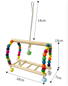 7-Piece Eco-Friendly Classic Cute Bird <strong>Toy</strong> <strong>Parrot</strong> Set Hanging Cage Swing Climbing <strong>Toy</strong> <strong>Wooden</strong> Swing Rope Ladder <strong>Wooden</strong> - Product Image 2