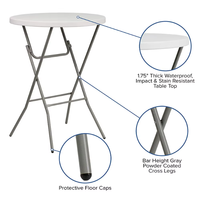 Table Ronde Pliante d'Extérieur en Plastique Légère, Robuste et Durable pour Jardin, Mariage, Villa, Hôtel - Vente en Gros