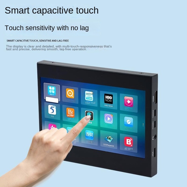 7 Inch HD Portable HD MI Touch Monitor, 1024*600 LCD Display Screen Compatible with Raspberry Pi