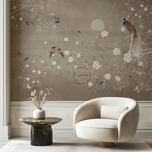 Papel Tapiz Mural Moderno con Diseño de Pájaros, Flores y Ramas, Fácil de Instalar, Impermeable y Ecológico, para la Pared de la Sala de Estar - Product Image 5