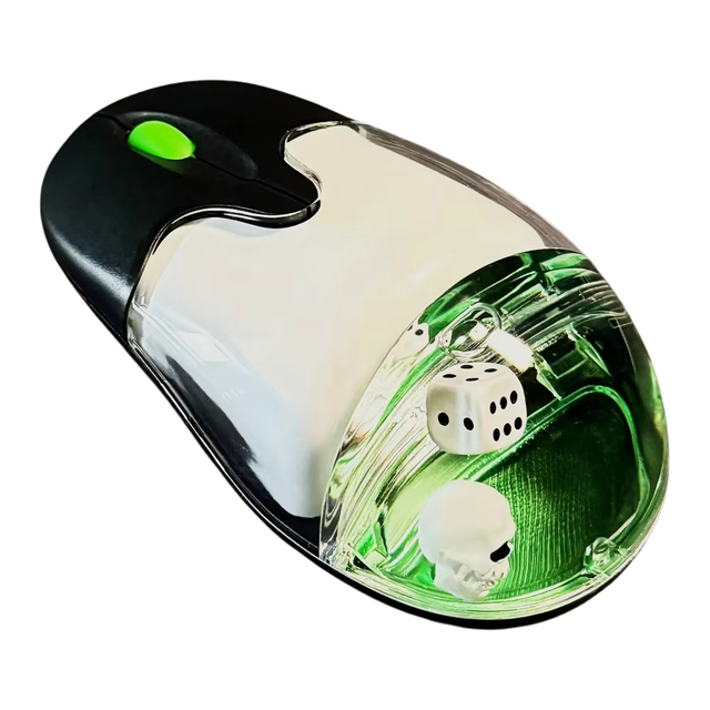 Liquid 3D Floating Water Oil Design Wireless Mouse - LED Light Optical Silent Gaming Desktop Mouse for Computer Setup