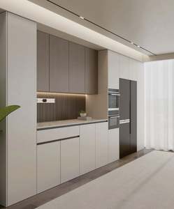 Buffet moderne en bois écologique pour salle à manger, armoire de rangement sur mesure avec étagères réglables, style bois pour le rangement - Product Image 1