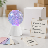 Mingxiong Moderne LED-Glitzerkugel-Nachtlicht Farbwechselnde Dekorative Beleuchtung Typ-C USB/Batterie für Schlafzimmer/Wohnzimmer