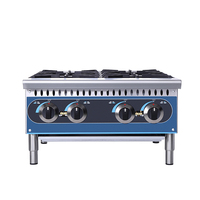 Kompor Gas Komersial, Peralatan Dapur Baja Tahan Karat Kompor Gas 4 Tungku Kompor Gas Kompor Masak Kisaran