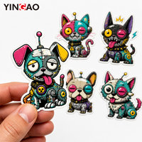 Autocollants personnalisés pour motos robotisées Cyberpunk, imperméables, résistants aux UV, adhésifs en PVC découpés, autocollants de dessin animé pour skateboards