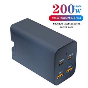 Nuevo Cargador de Pared <span class=keywords><strong>GaN</strong></span> de 100W PD3.0 Resistente al Fuego, Carga Rápida para Portátiles, Compatible con Enchufes de EE. UU., Reino Unido, UE y Australia, 4 Puertos, 2C2A - Product Image 1
