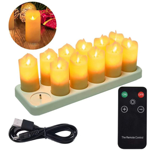 Fábrica al por mayor Sin llama y LED Velas Eléctrico Recargable Luz Amarilla Pilar LED Vela con Llama Móvil - Product Image 4