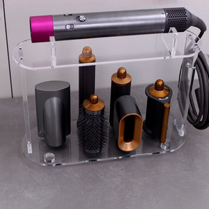 Support d'affichage en acrylique écologique pour accessoires <span class=keywords><strong>Dyson</strong></span> <span class=keywords><strong>Airwrap</strong></span> Organisateur de comptoir <span class=keywords><strong>long</strong></span> Rangement de salle de bain pour baril <span class=keywords><strong>long</strong></span> - Product Image 2