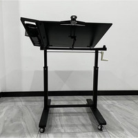 Bureau debout roulant réglable en hauteur, bureau de dessin inclinable, bureau assis-debout, table de dessin semi-élevable