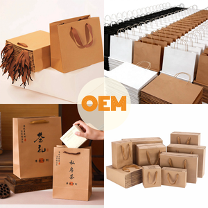 Wholesale Classic Eco Friendly Kraft Paper <b>Bags</b> with Cotton Rope Handles Resealable Zipper Top Square Bottom - Product Image 2