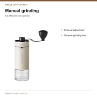 Ensemble moulin à café manuel portable Circle Joy avec meules en céramique, kit pour café filtre, bouilloire 350 ml, filtre à café en acier, tasse à café et étui de transport