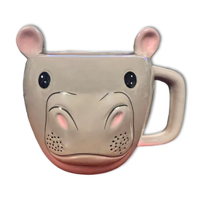 Popular Hippo Figural Mug Taza <span class=keywords><strong>de</strong></span> porcelana 3D Cup Cute Collection Gift Set para niños - Product Image 3