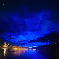 Projecteur laser RGB extérieur étanche IP65 80W 25kpps pour effets ciel et bâtiments