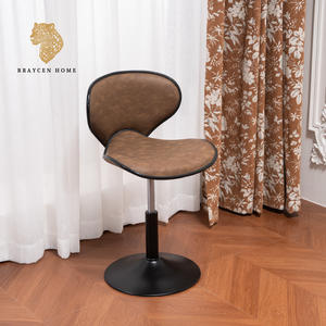 Tabouret de bar pivotant rétro industriel, réglable en hauteur, en similicuir, adapté aux animaux domestiques, pour comptoir de <span class=keywords><strong>cuisine</strong></span> - Product Image 2