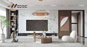 Homedge Modern Floating Wand-TV-Ständer 16 Farb-LEDs Höhen verstellbare Aufbewahrung Holz Entertain ment Center für Fernseher - Product Image 2