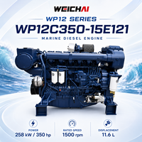 Moteur marin WP12C350-15E121 350HP 258kW 1500RPM refroidi par eau, turbocompressé, à propulsion électronique pour bateau commercial
