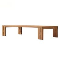 Ensemble de tables d'appoint extérieures en teck de qualité supérieure, résistantes aux intempéries, pour hôtel, jardin, bord de piscine, villa, terrasse.