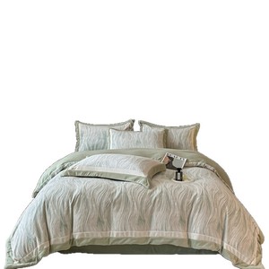 Milk Fleece <b>Bedding</b> <b>Set</b> 4-Piece Winter Warm Thicken Reactive Dyeing Solid Color Plant Pattern - Product Image 5