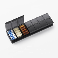 Boîte à pilules portable de grande capacité, écologique, en plastique, pour le rangement des pilules, organisateur de médicaments hebdomadaire et quotidien pour 7 jours