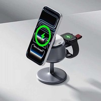 Station de charge sans fil magnétique pliable 3-en-1 Anfuyou Innovative premium rapide 25W pour téléphone portable, montre et écouteurs
