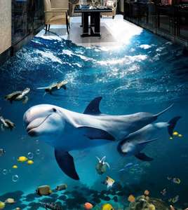 Pegatinas de Piso 3D Impermeables, Diseño de Mundo Marino, para Sala de Estar, <span class=keywords><strong>Baño</strong></span>, Pintura de Piso 3D, Adhesivo para Piso - Product Image 5