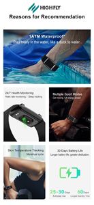 Highfly Android <span class=keywords><strong>Smart</strong></span> Wireless Fitness-Tracker, Trainingsaufzeichnungen, Gesundheitsmanagement, Vibrationsalarm für 5.4 1ATM - Product Image 5