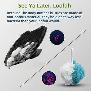 Exfoliante Corporal Ecológico de Silicona de Grado Alimenticio, Ovalado, Moderno, Cepillo de Baño Suave con Gancho - Product Image 4