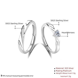 FDJZ-267 925 Cincin Perak Murni untuk Wanita Anak Perempuan Cincin Janji Mode Perhiasan Cincin Pria Cincin Pernikahan Pasangan - Product Image 6