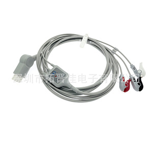Compatible Ecg Lead Cable 12 Pin For Philips Mp20 40 50 Vm4 6 8 <strong>Kingco</strong> G30 40 Gray 3 Guide Clip Type Durable - Product Image 2